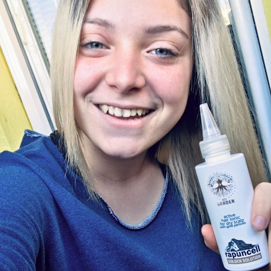 Rapuncell Golden Solution - tonikum k růstu vlasů a zastavení nadměrného padání pro suchý typ pokožky.